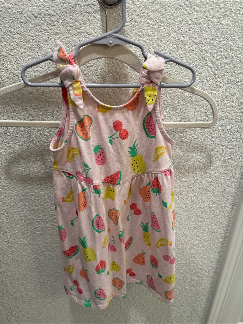Garanimals Pink Fruit Print Knot-Shoulder Casual Dress